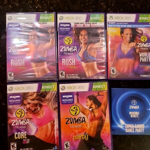 Zumba Fitness Xbox 360 Game Bundle - Purple and Blue
